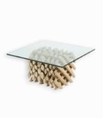 Table basse LAGOS en branche de teck l’esprit nature.