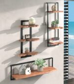 Etagères NAURU en teck et métal