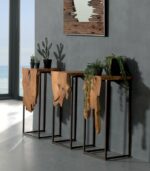 Console TECK et métal noir