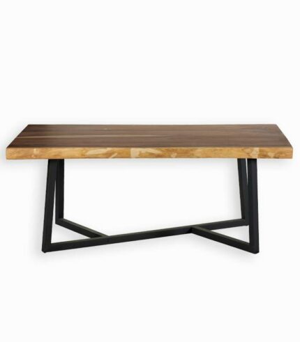 Table bois de suar pieds métal KUMA | Cocktail Scandinave