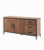 Bahut BROWTON en teck recyclé et fer vieilli