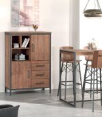 Enfilade BROWTON en teck recyclé et fer vieilli