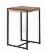 table haute Browton en teck recyclé et fer vieilli.