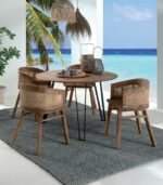 Fauteuil ELWOOD teck recyclé en cannage