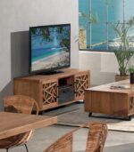 Meuble TV RAIVA en reck massif design ethnique chic