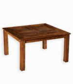 Table carrée en teck recyclé de fabrication artisanale