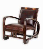 Fauteuil rétro en teck et cuir