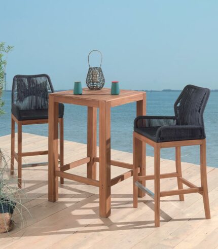 Table haute de jardin en teck massif