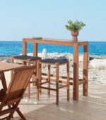 Table haute de jardin en teck massif