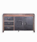 Bahut en bois de bateau recyclé et métal vieilli