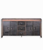 Bahut en bois de bateau recyclé et métal vieilli