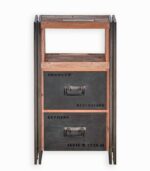 Commode en bois de bateau recyclé et métal vieilli