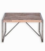 Table en bois de bateau recyclé et métal