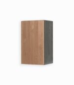 Meuble haut en pin massif teinté noir et chêne huilé