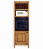 Armoire four en pin massif ciré et pin recyclé