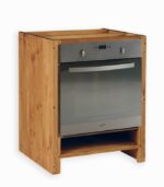 Meuble bas four en pin massif ciré et pin recyclé