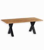 Table chêne massif et pieds métal noir