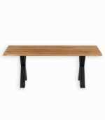 Table chêne massif et pieds métal noir