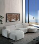 Canapé d'angle panoramique blanc