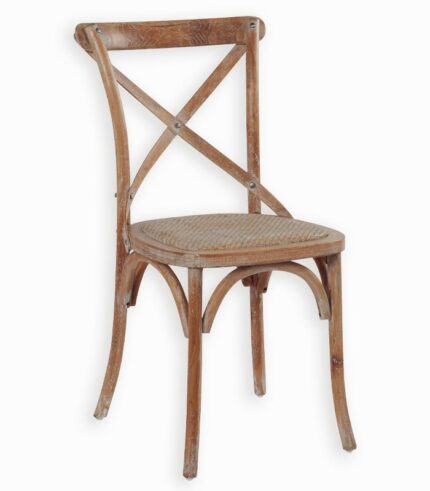 Chaise bistrot KENTUCKY en chêne blanchi