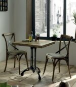 Table bistrot Strerling en orme recyclé