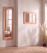 Miroir long encadrement chêne