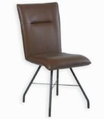 Chaise aspect cuir en PU avec pieds en métal.