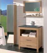 Meuble avec vasque en pierre naturelle