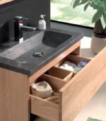 Meuble avec vasque en pierre naturelle