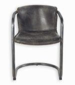 Le fauteuil en cuir gris vintage CLARK