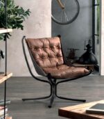 Fauteuil en cuir NORMAN au design vintage
