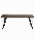 Table rectangulaire WESTMOUNT en bois brut et fer vieilli