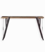 Table haute en bois brut et fer vieilli