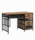 Bureau design vintage en métal et bois