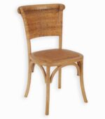 Chaise bistrot en orme et rotin