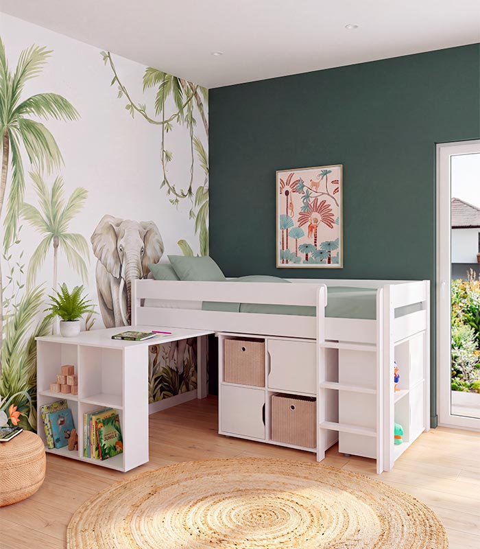 Lit mi-hauteur GENIUS Lit mi-hauteur enfant 90x200 GENIUS