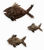 Set de 3 poissons en bois flotté