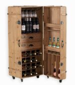 Armoire-bar en forme de malle cabine de bateau