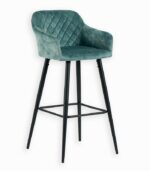 Chaise mi-haute en tissu et pied métal design vintage