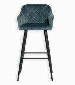 Chaise mi-haute en tissu et pied métal design vintage