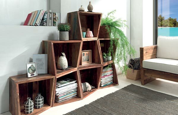 Cubes en teck recyclé