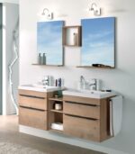 Salle de bains HOBSON couleur chêne avec double vasque