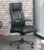 Fauteuil de bureau en cuir noir