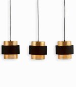 Suspension triple GOLDLINE en métal doré