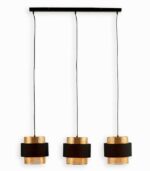 Suspension triple GOLDLINE en métal doré