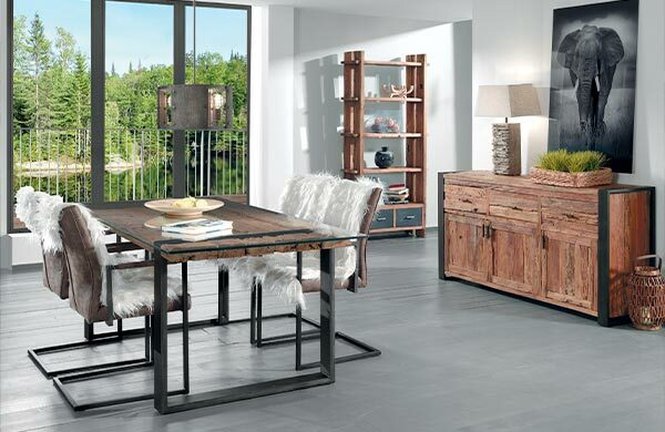 Salle de séjour en teck recyclé