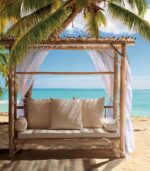 Banquette BAHIA en branches de teck