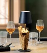 Lampe LED à poser PABLO base teck