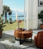 Table basse ronde en teck massif ANGARA