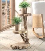 Porte-plantes teck 2 plateaux UNGA